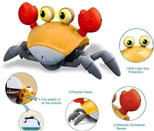 Crawling Crab Baby Toy for Kids Toddlers Infant Tummy Time Interactive Moving Toys for Babies